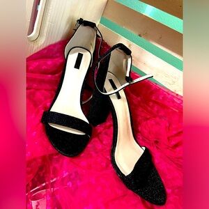 Black glittery heels